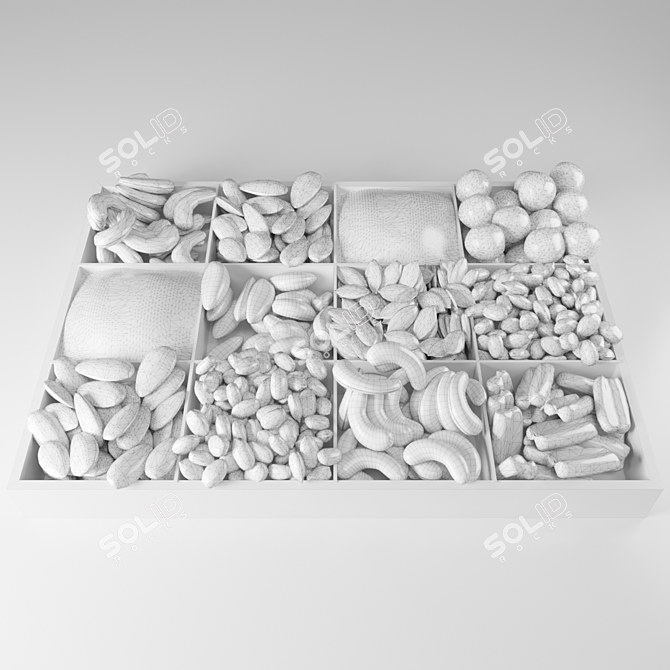 Assorted Nut Mix: Almonds, Hazelnuts, Cashews, Peanuts 3D model image 4