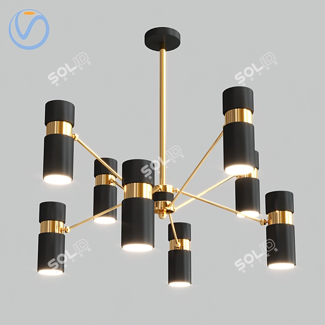 Modern Edgar Chandelier: Elegant Lighting Solution 3D model image 1