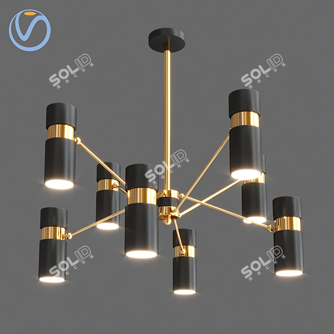 Modern Edgar Chandelier: Elegant Lighting Solution 3D model image 2