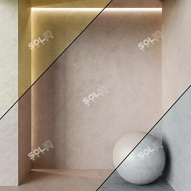 Seamless Decorative Plaster Kit 3D model image 1