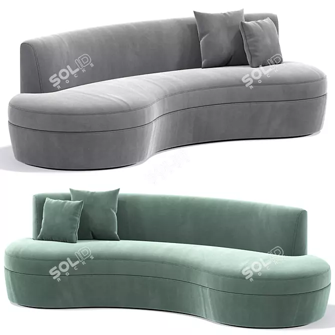 Elegant Curved Sofa by Casamilano 3D model image 1