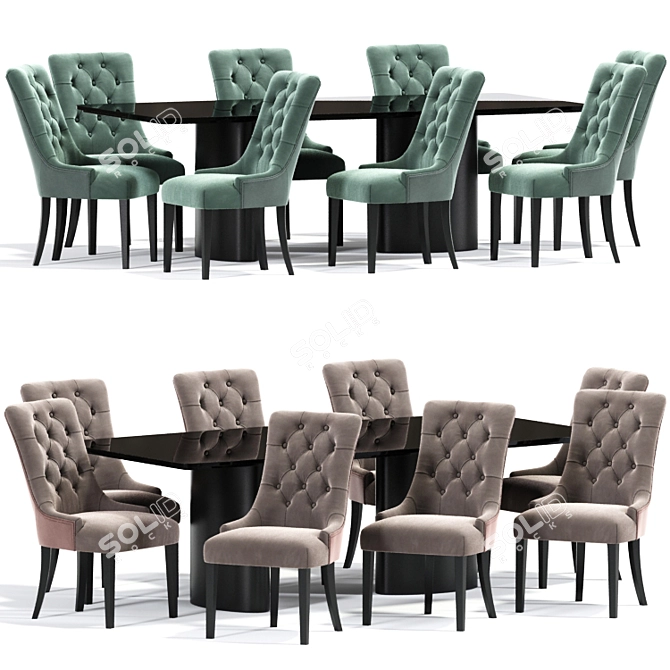 Elegant Casamilano Tangeri Dining Set 3D model image 1