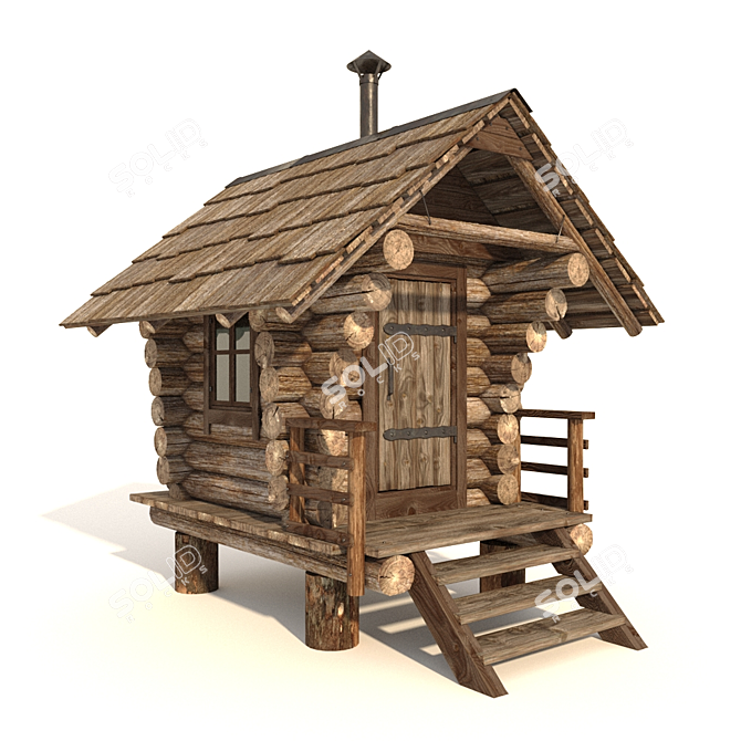 Versatile Wooden Playhouse 3D model image 1