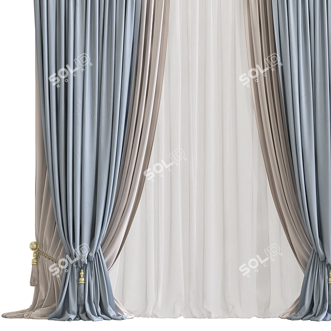 Modern Mesh Curtain 815 3D model image 2
