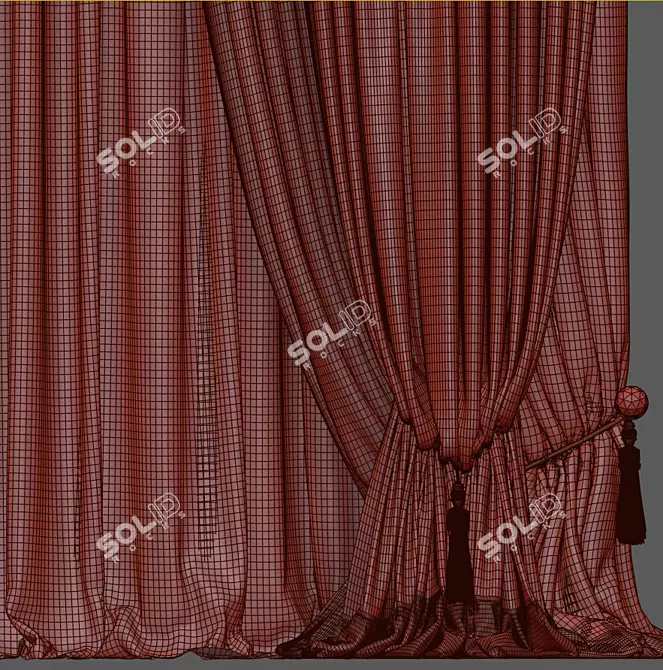 Modern Mesh Curtain 815 3D model image 3