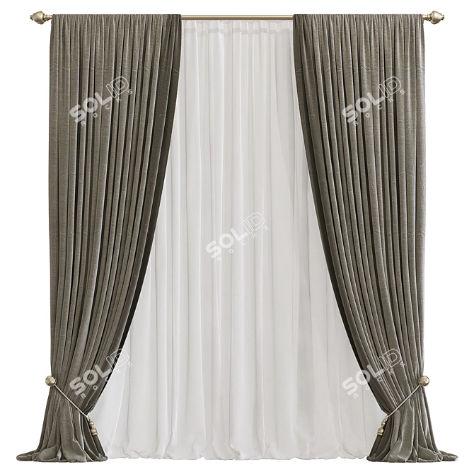 Elegant Drapery 818 3D model image 1