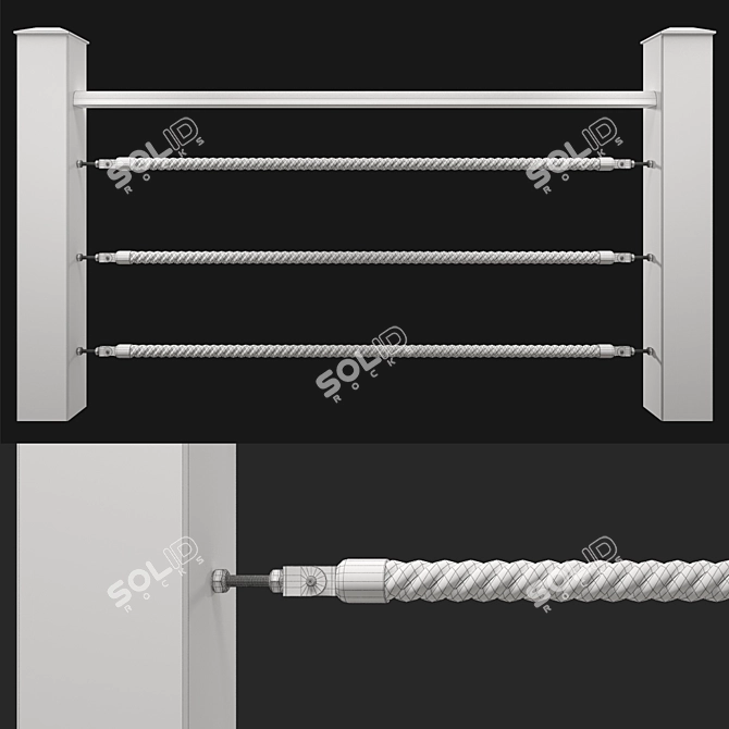 TurboSmooth Rope Fencing: High Quality, Easy Installation 3D model image 5