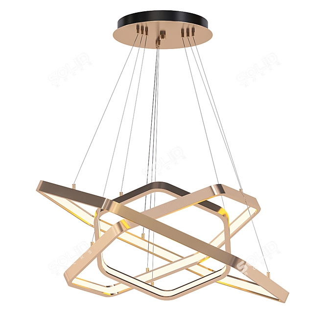 Modern Multi-Faceted LED Pendant 3D model image 1