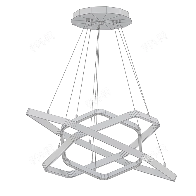 Modern Multi-Faceted LED Pendant 3D model image 2