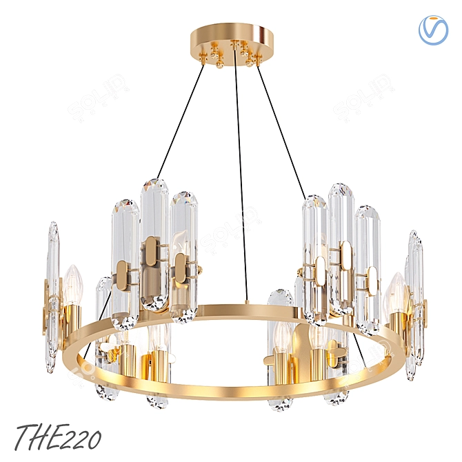 Modern Geometric Glass Chandelier 3D model image 1