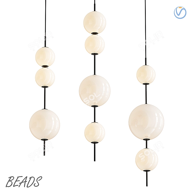 Designer Beads Pendant Light 3D model image 1