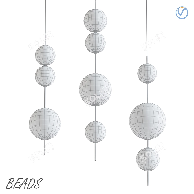 Designer Beads Pendant Light 3D model image 2