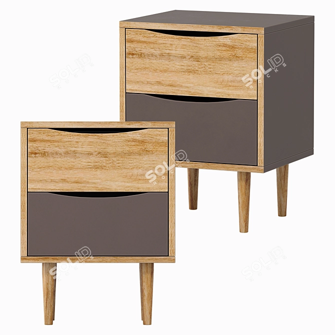  Stylish Bedside Table | 47x62x40 cm 3D model image 1