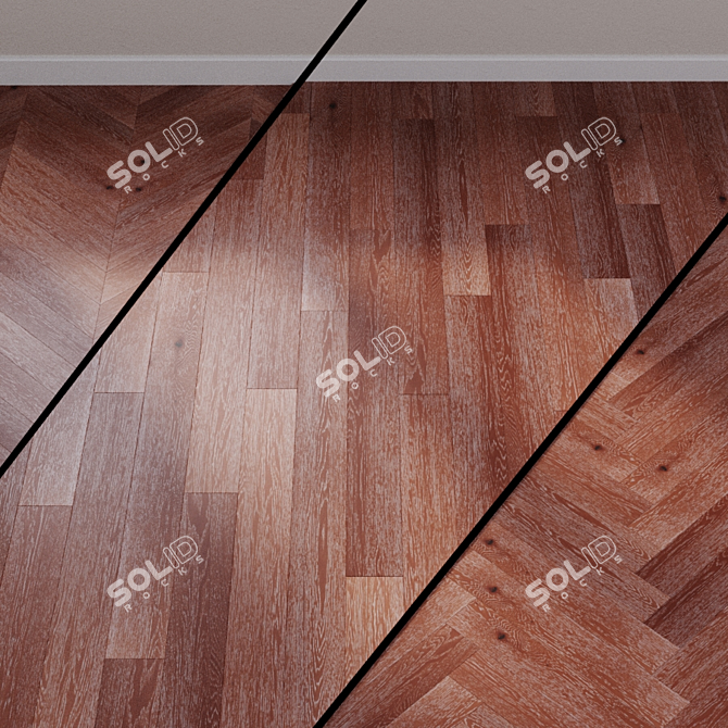 French Chevron Oak Parquet 3D model image 1