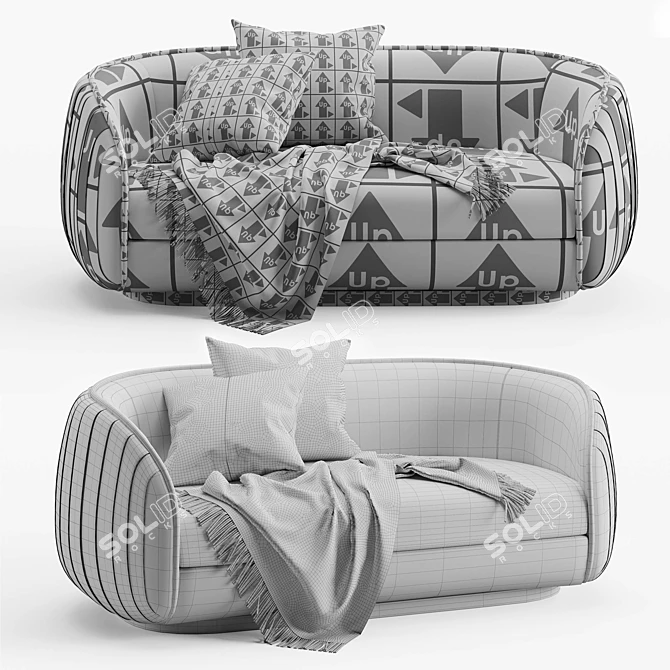 Modern Inedito Asnaghi Loto Sofa 3D model image 4