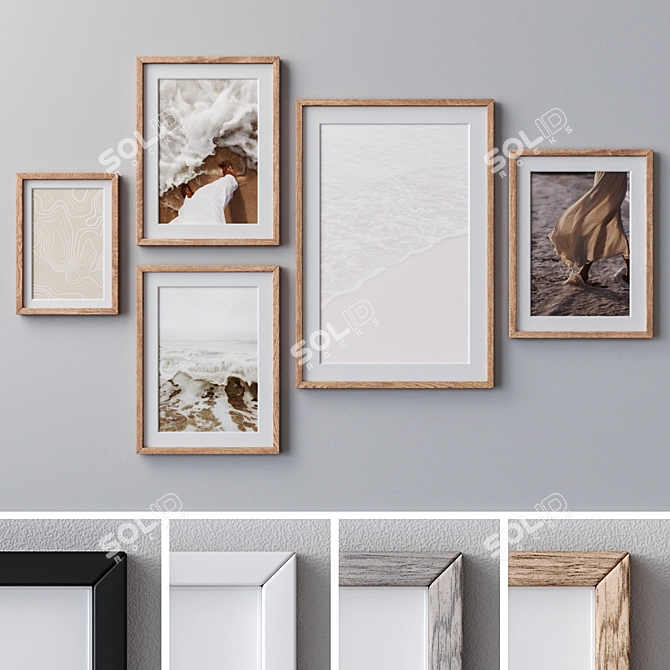 Multicolor Photo Frames Set 3D model image 1