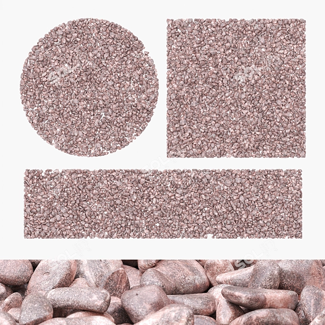 Zebra Marble Quartzite Pebbles 3D model image 1