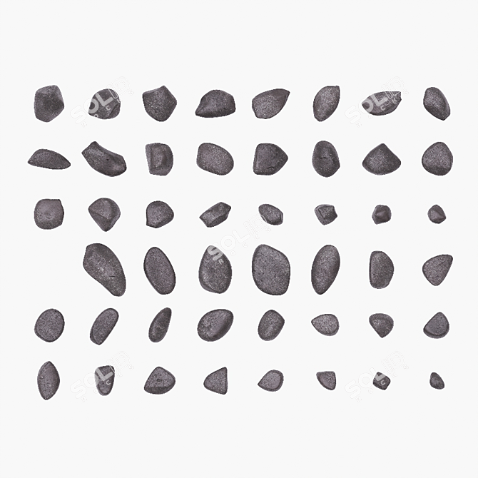 Zebra Marble Quartzite Pebbles 3D model image 8