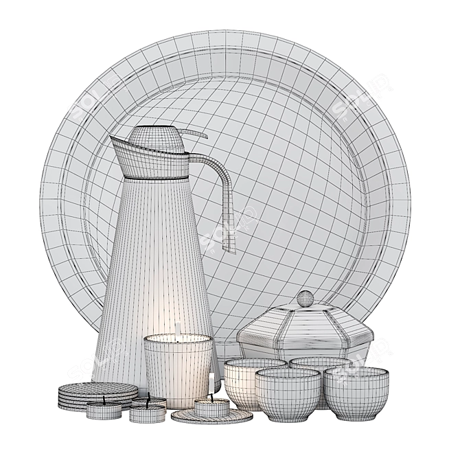 Sleek Ljuvare Tableware Set 3D model image 2