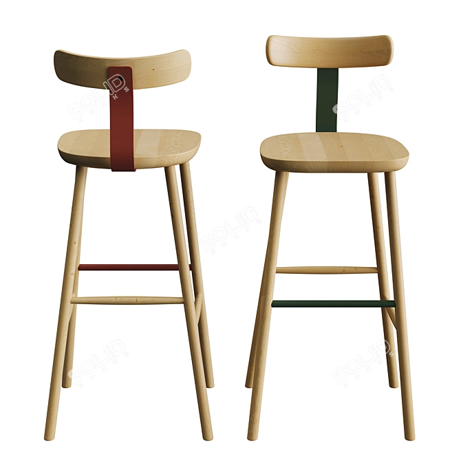 Maruni T3 High Bar Stool: Elegant Design & Versatile Choices 3D model image 2