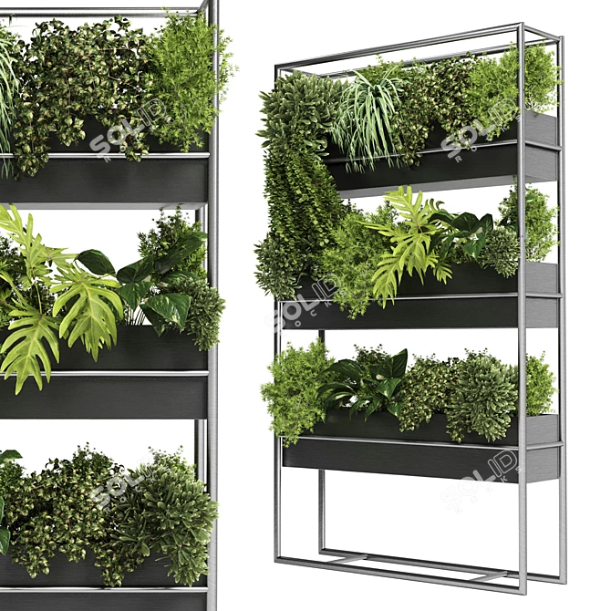 Elegant Metal Plant Stand for Indoor Vase 3D model image 1