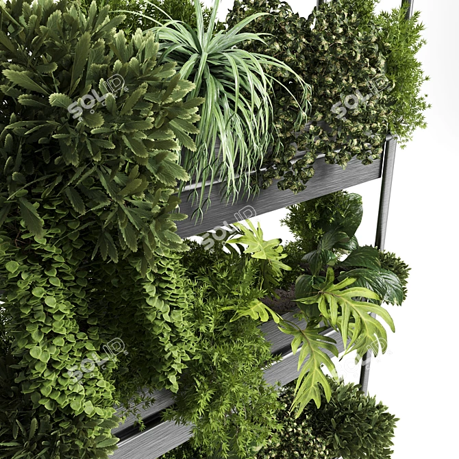 Elegant Metal Plant Stand for Indoor Vase 3D model image 2