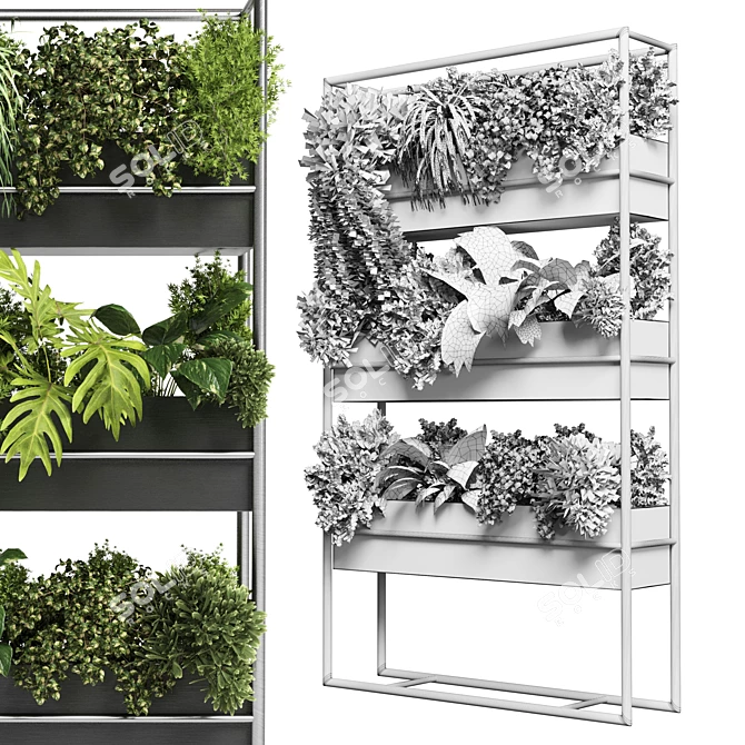 Elegant Metal Plant Stand for Indoor Vase 3D model image 4