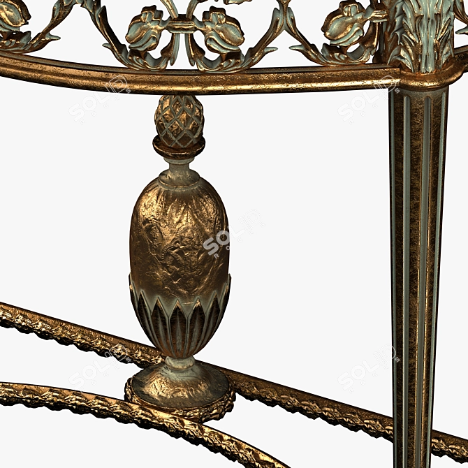 Opulent Louis XVI Giltwood Console 3D model image 3