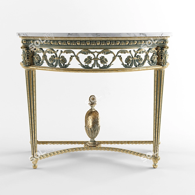 Opulent Louis XVI Giltwood Console 3D model image 7