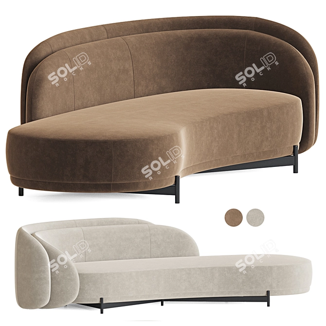 Layered Back Sofa - Stylish and Versatile Seating 3D model image 2