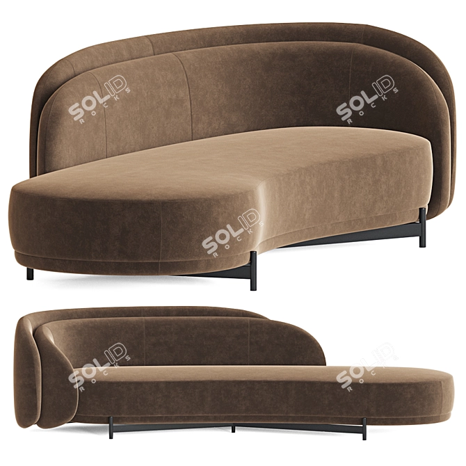 Layered Back Sofa - Stylish and Versatile Seating 3D model image 3
