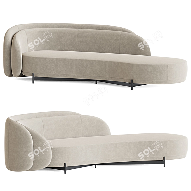 Layered Back Sofa - Stylish and Versatile Seating 3D model image 4