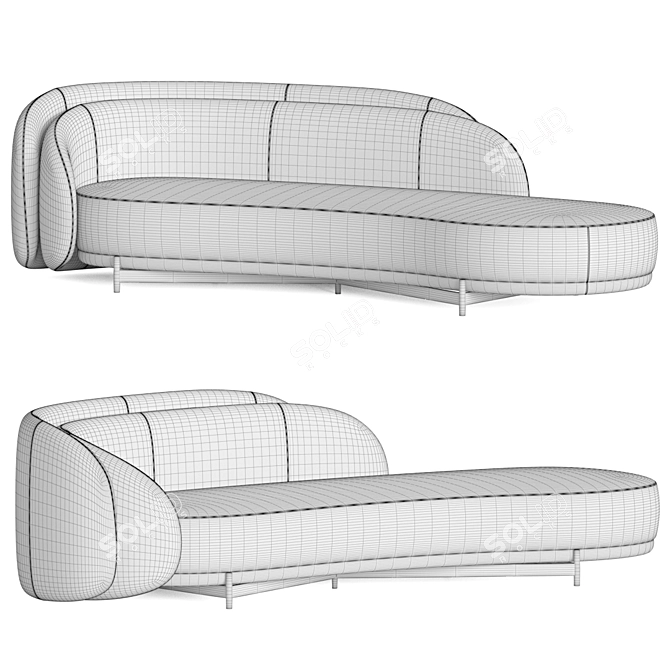 Layered Back Sofa - Stylish and Versatile Seating 3D model image 5