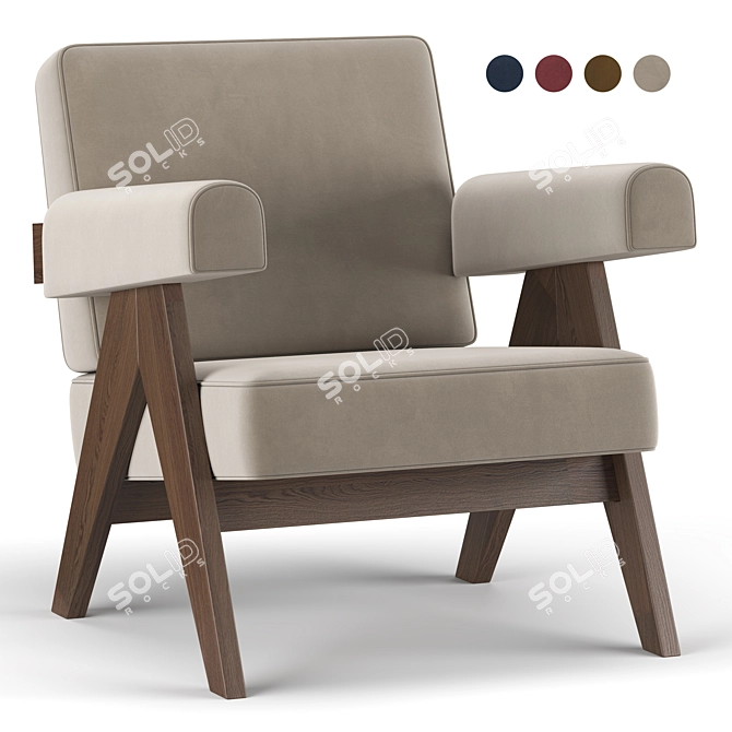 Elegant Capitol Complex Armchair 3D model image 1