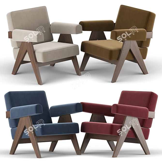 Elegant Capitol Complex Armchair 3D model image 2