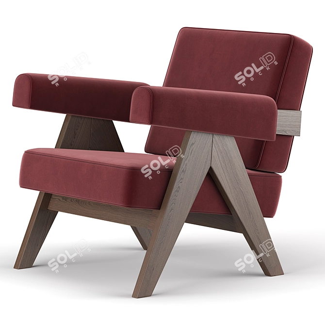 Elegant Capitol Complex Armchair 3D model image 4