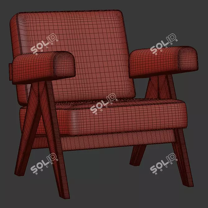 Elegant Capitol Complex Armchair 3D model image 5