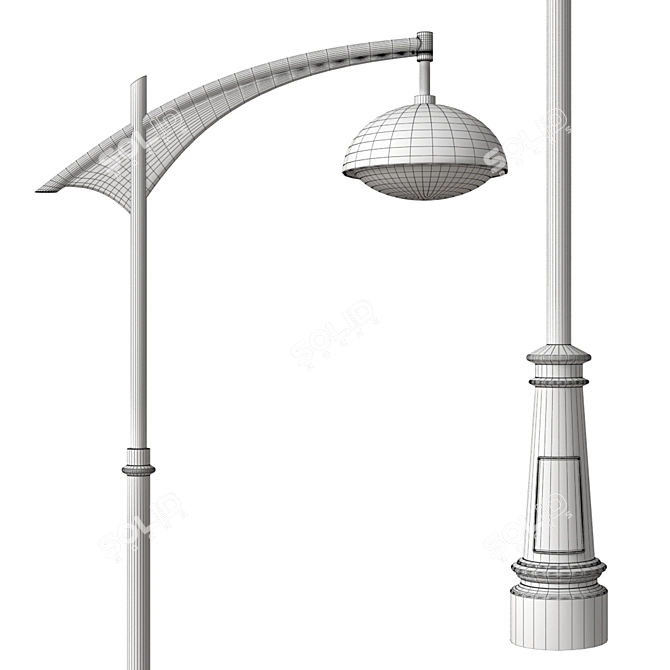 Park and Street Lamp | Height: 6410 mm 3D model image 4