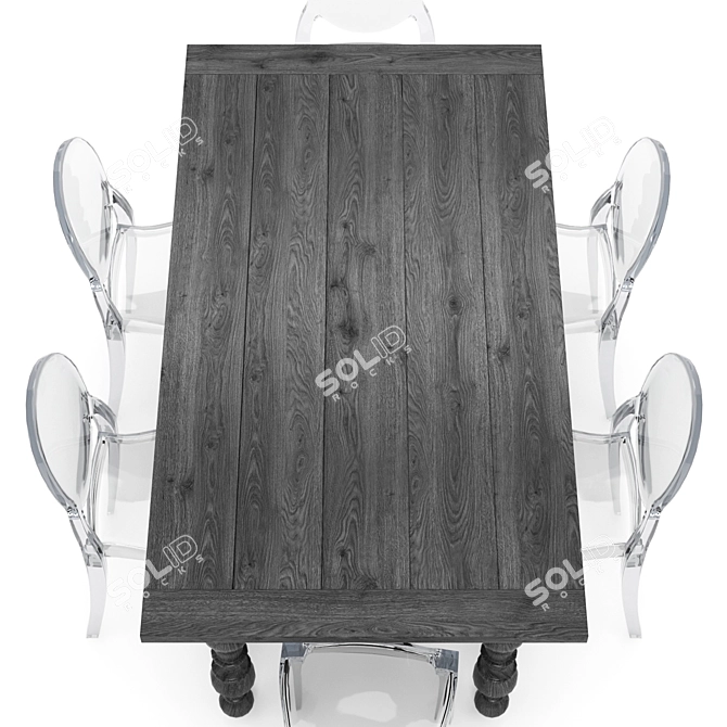 Modern Dining Table Set: Dining Table 89 3D model image 2