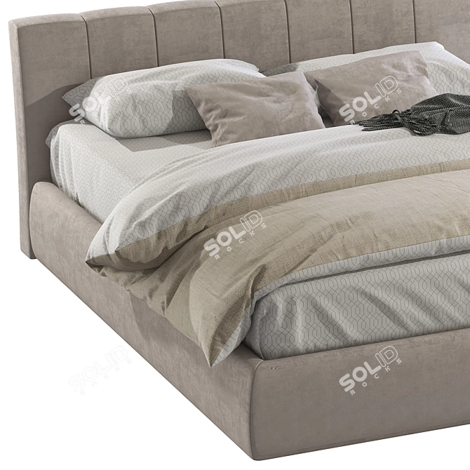 Elegant NORMA Bed 2 - Sleek Design! 3D model image 2