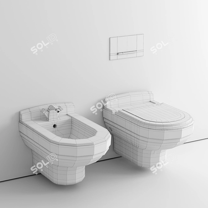 Strada Wall-Mounted Toilet & Bidet: Villeroy & Boch 3D model image 4