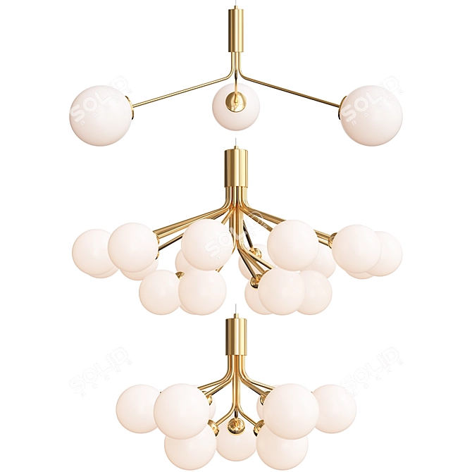 Elegant Danna Chandelier Set 3D model image 1