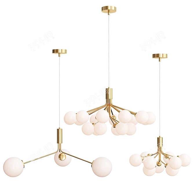 Elegant Danna Chandelier Set 3D model image 2