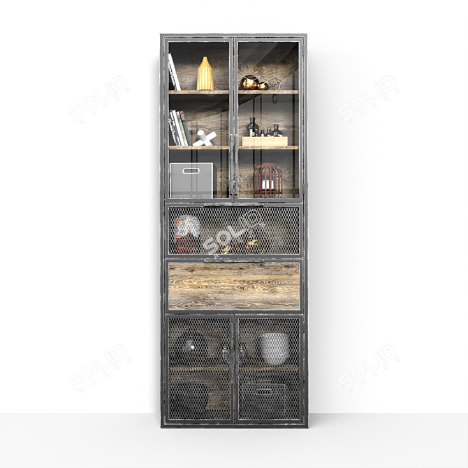 Industrial Chic Bookcase 3D model image 2