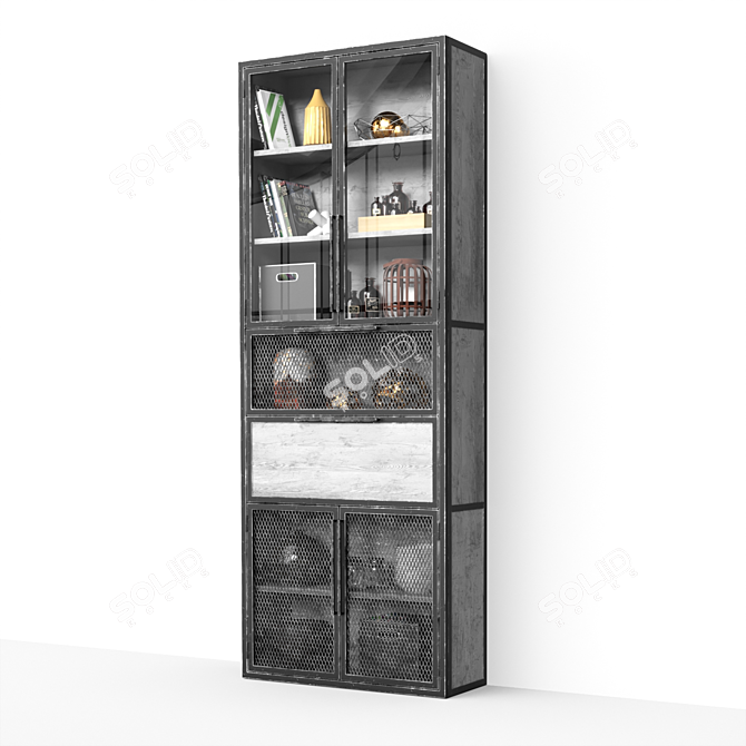 Industrial Chic Bookcase 3D model image 3