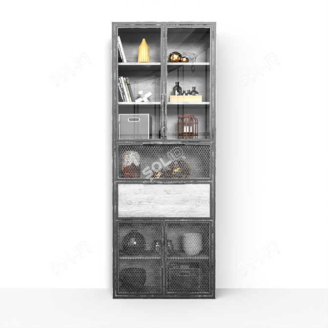 Industrial Chic Bookcase 3D model image 4