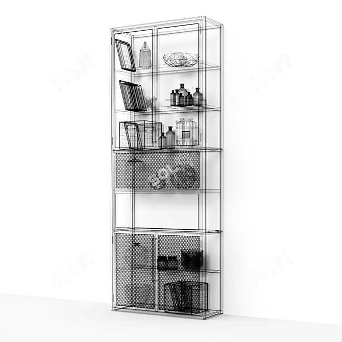 Industrial Chic Bookcase 3D model image 7