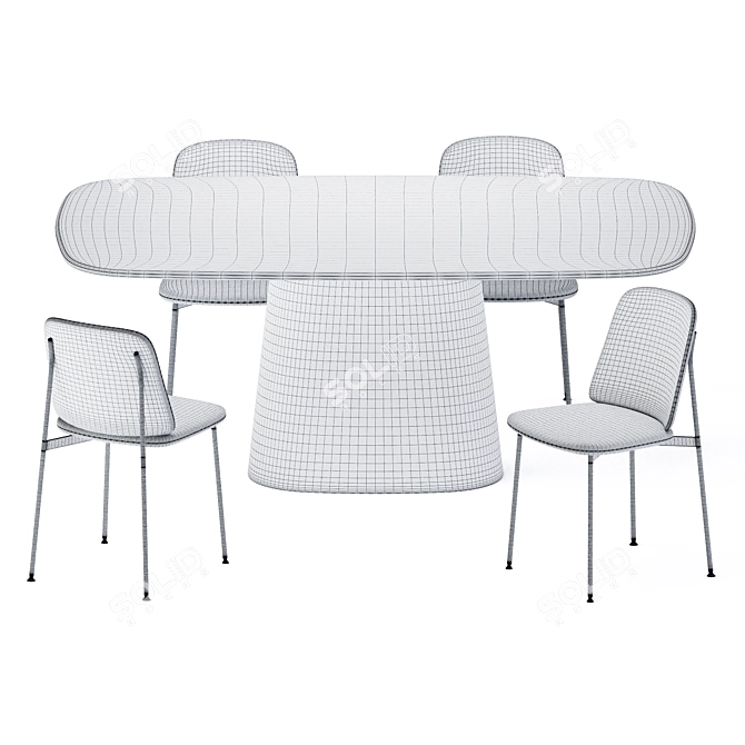 Cor Rectangular Dining Table: Stylish & Functional 3D model image 2