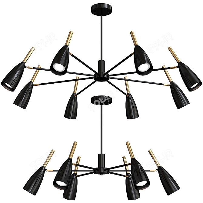 Elegant Dalby B Chandelier 3D model image 1