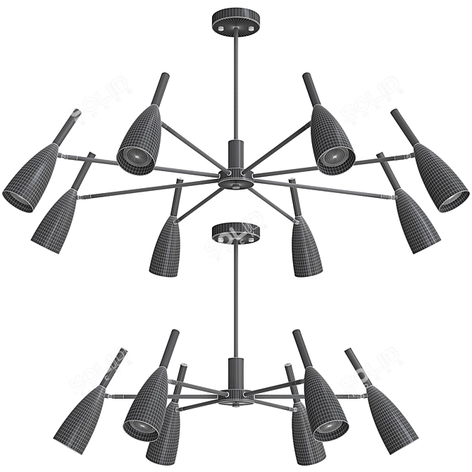 Elegant Dalby B Chandelier 3D model image 2